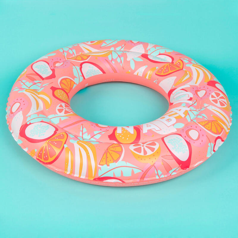 Kids’ Inflatable Pool Ring 65 cm - Pink with Fruits Print For Kids 6-9 years