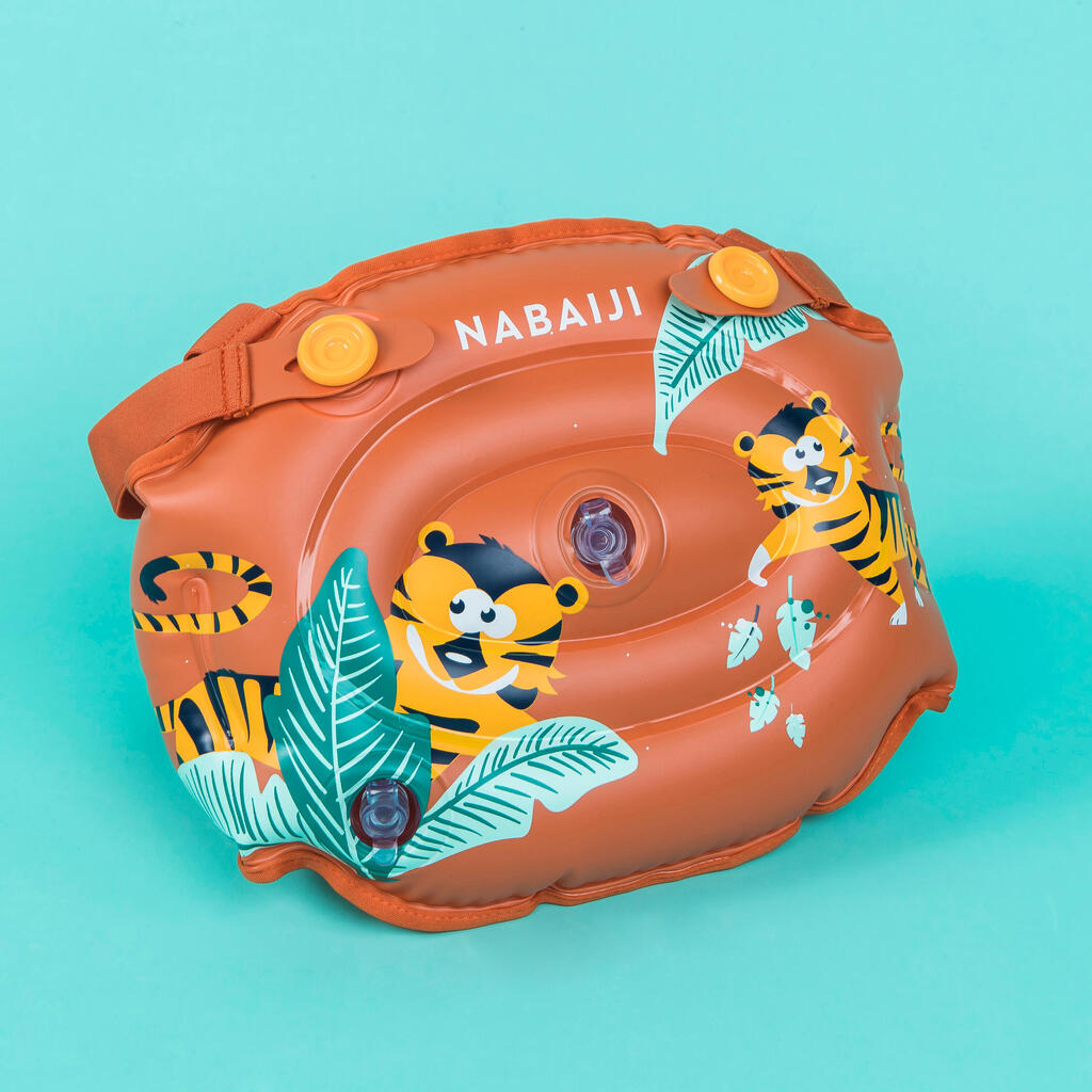Brassards De Piscine Evolutif Enfant - Tiswim 2 Tigre - Marron