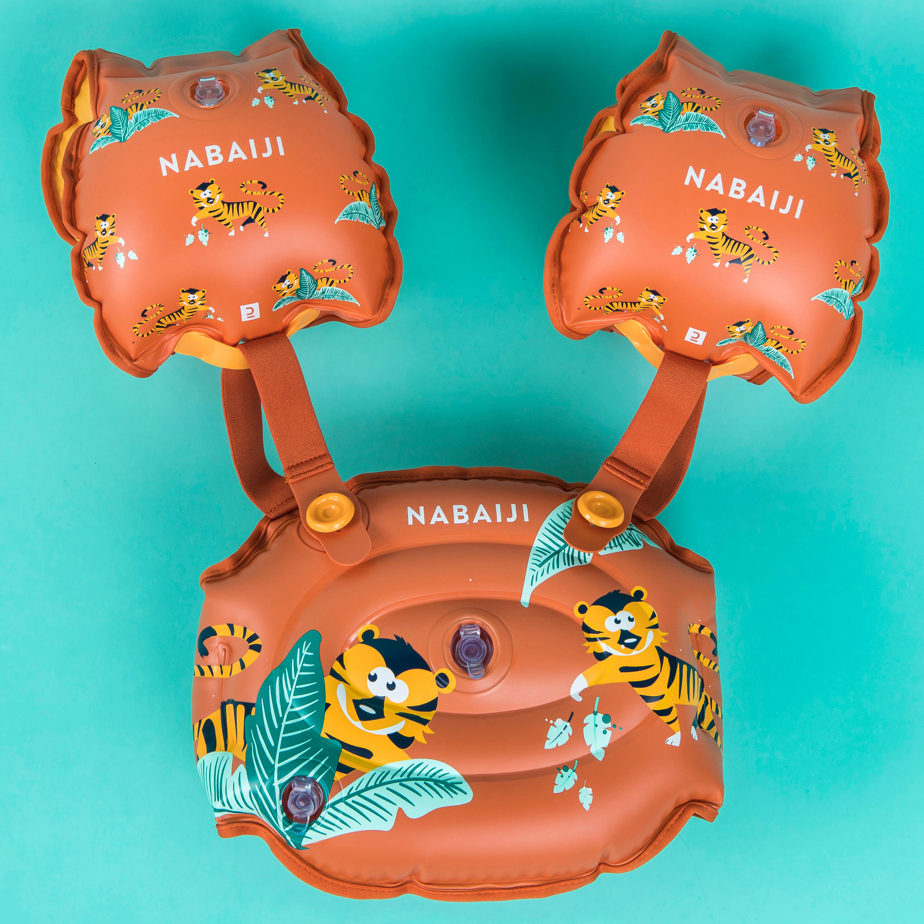 Kids’ Adaptive Armbands Tiswim 2 Tigre Brown