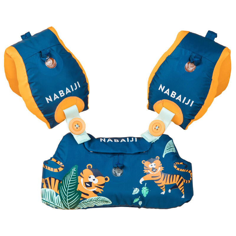 Chaleco natación evolutivo Niños: manguitos-cinturón 15-30 Kg Tiswim azul