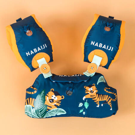 Brassards-Ceinture Piscine Evolutif TISWIM Enfant 15 à 30 kg Bleu "Tigre"