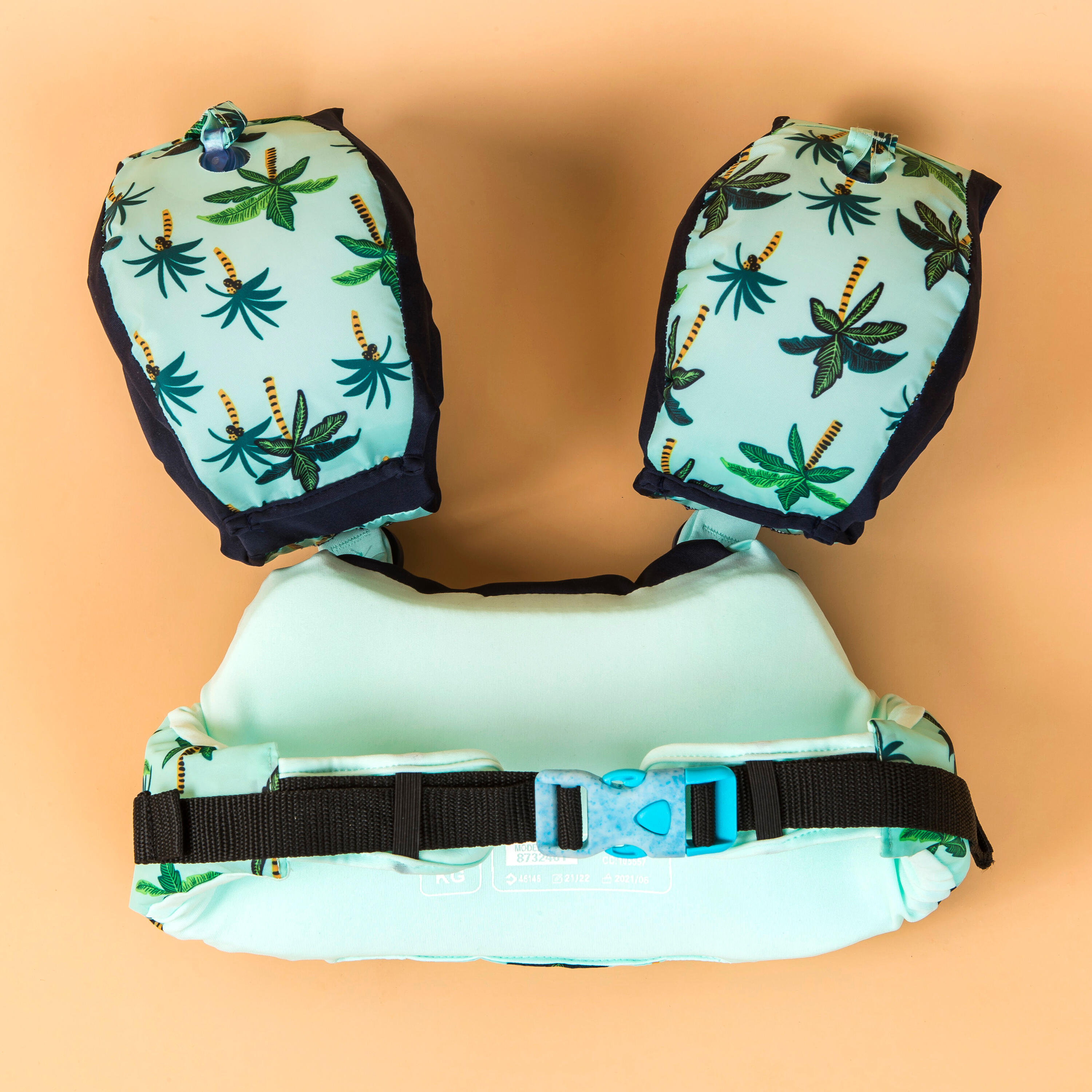 Kids’ Swimming Adjustable Pool Armbands-waistband 15 to 30 kg TISWIM “Palm Trees” 3/8