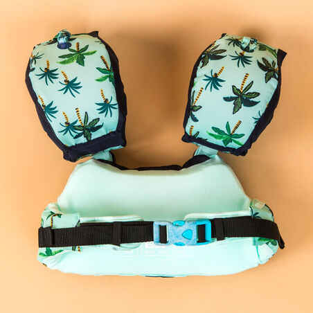 Kids’ Swimming Adjustable Pool Armbands-waistband 15 to 30 kg TISWIM “Palm Trees”