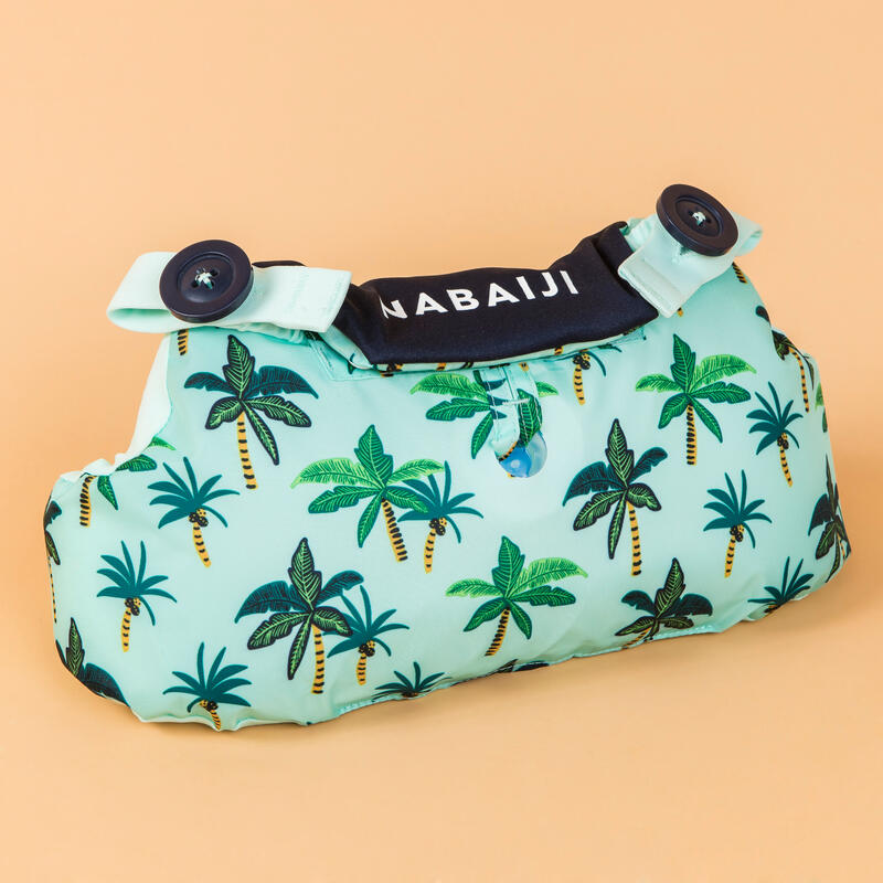 Centură cu aripioare înot TISWIM Imprimeu Palmieri Albastru Copii  15 - 30 kg