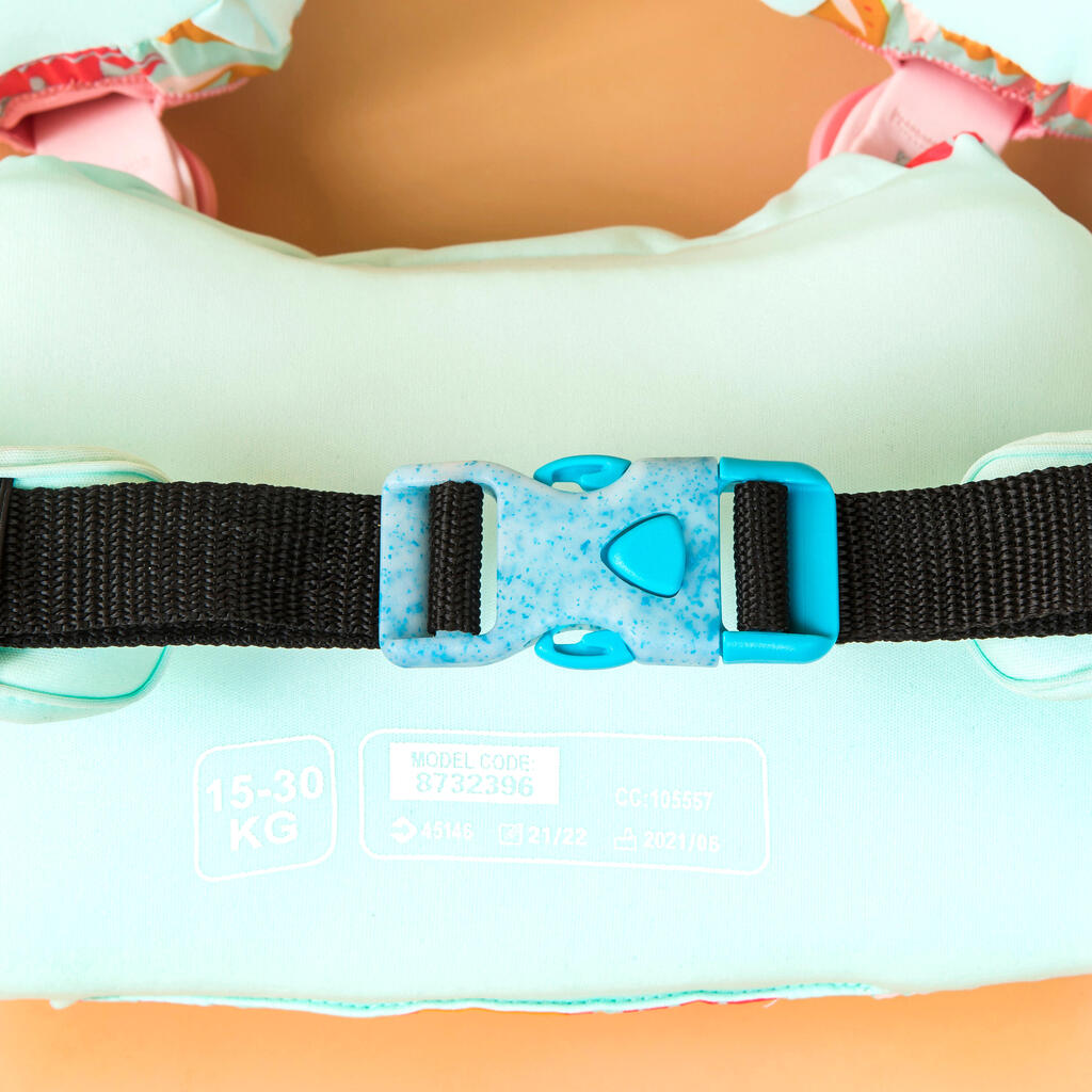 Schwimmflügel-Gurt Kinder wandelbar 15–30 kg - Tiswim Tiger blau 