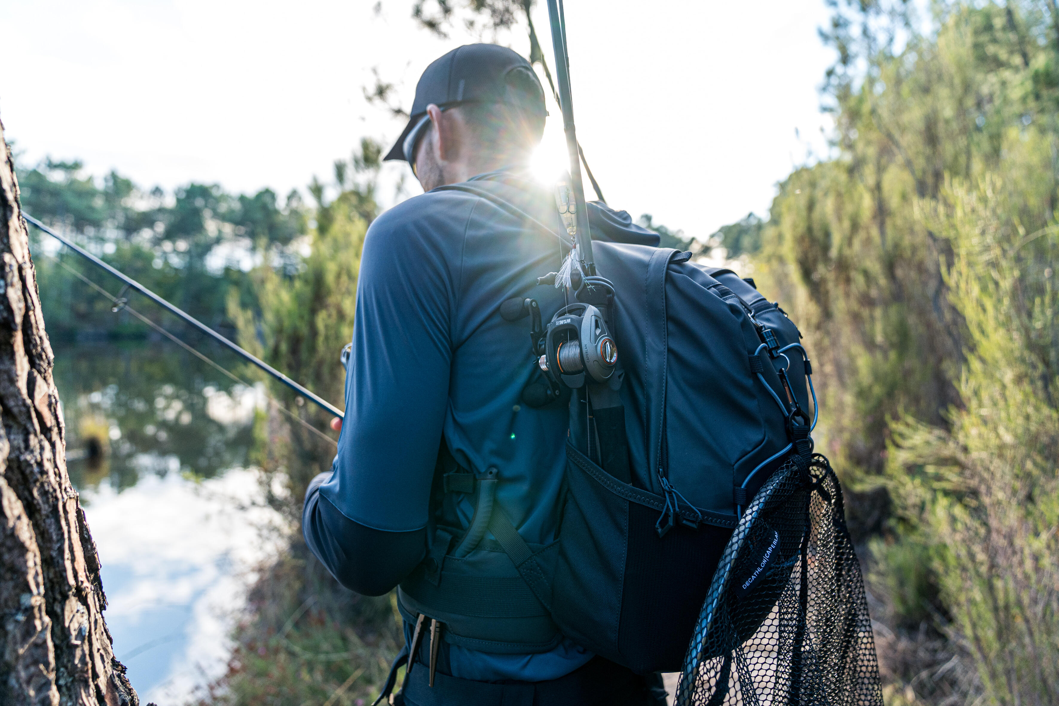 Sac à dos de pêche avec sac-poitrine 500 - CAPERLAN