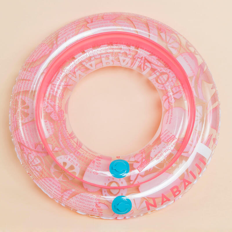 Schwimmring Kinder aufblasbar 65 cm - rosa/transparent