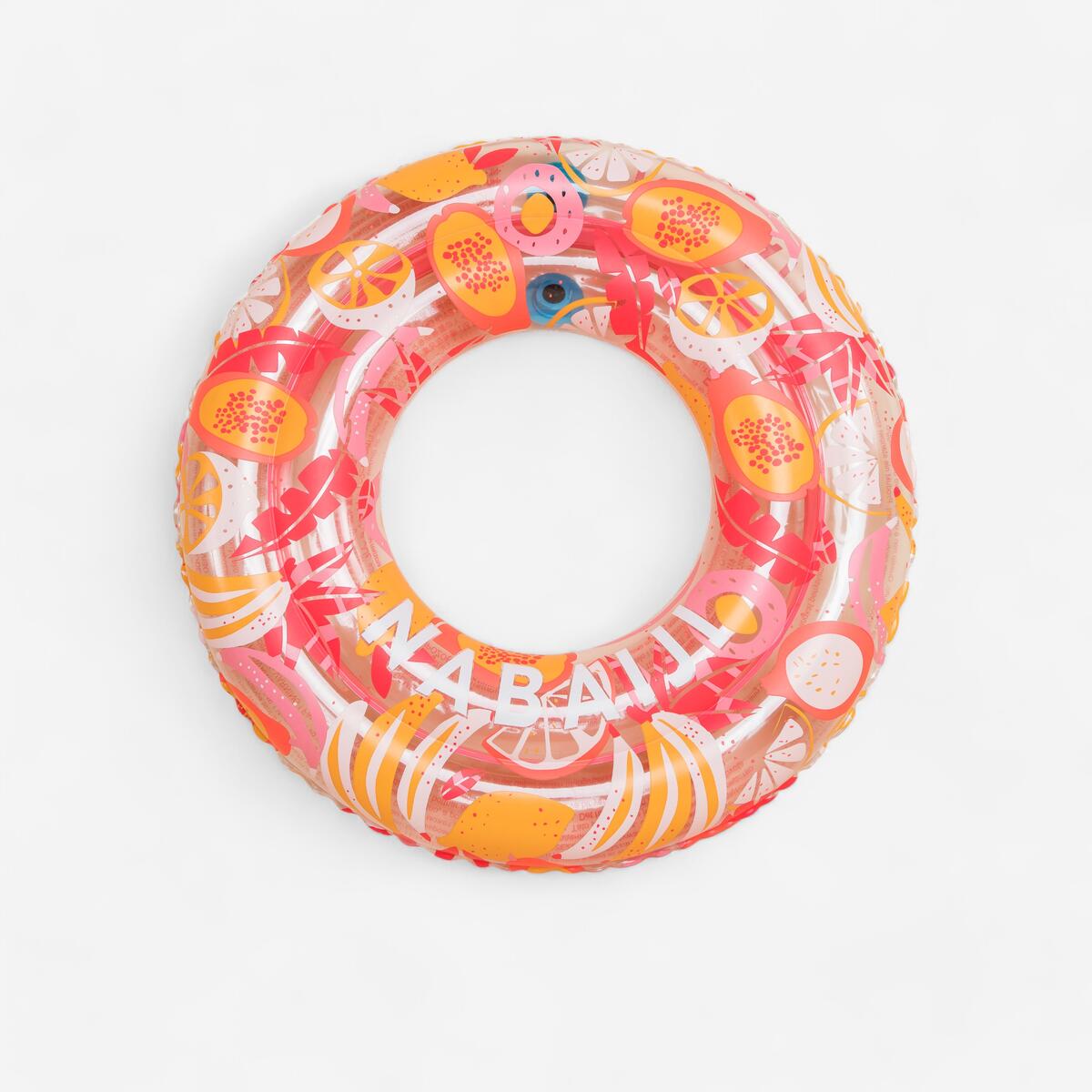 Bouée piscine gonflable  65 cm rose transparente