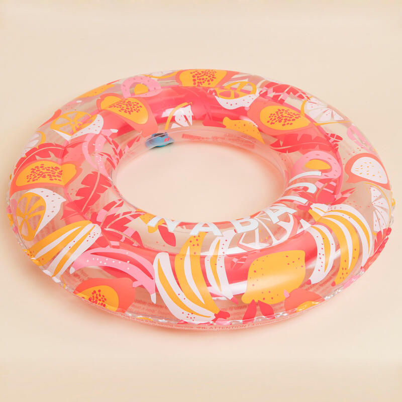 Opblaasbare zwemband voor kinderen van 6-9 jaar 65 cm doorzichtig roze