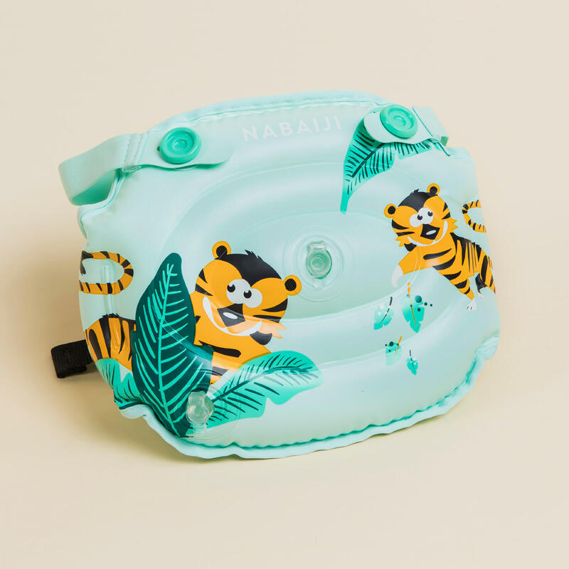 Kids adjustable pool armbands Tiswim 2 Tigre light green