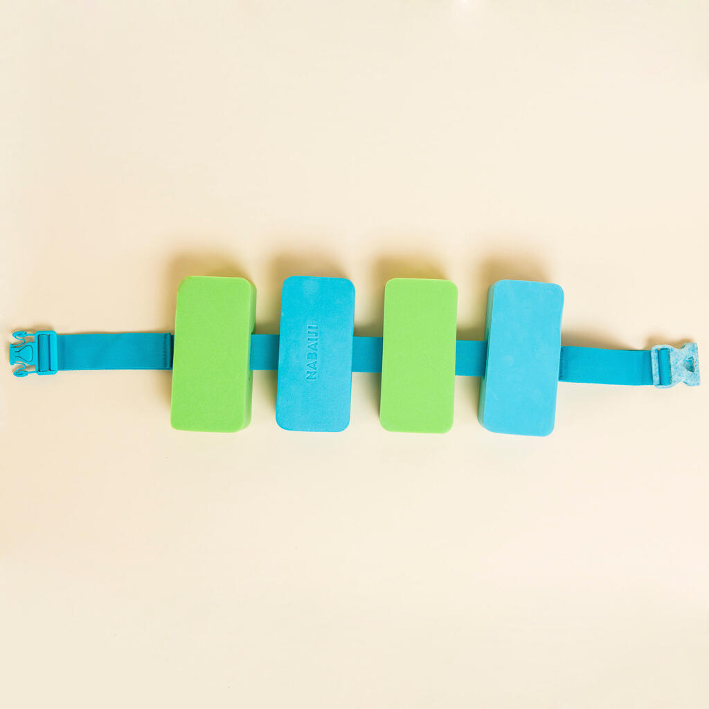 Detský plavecký pás 15 – 60 kg s penovými blokmi modro-zelený
