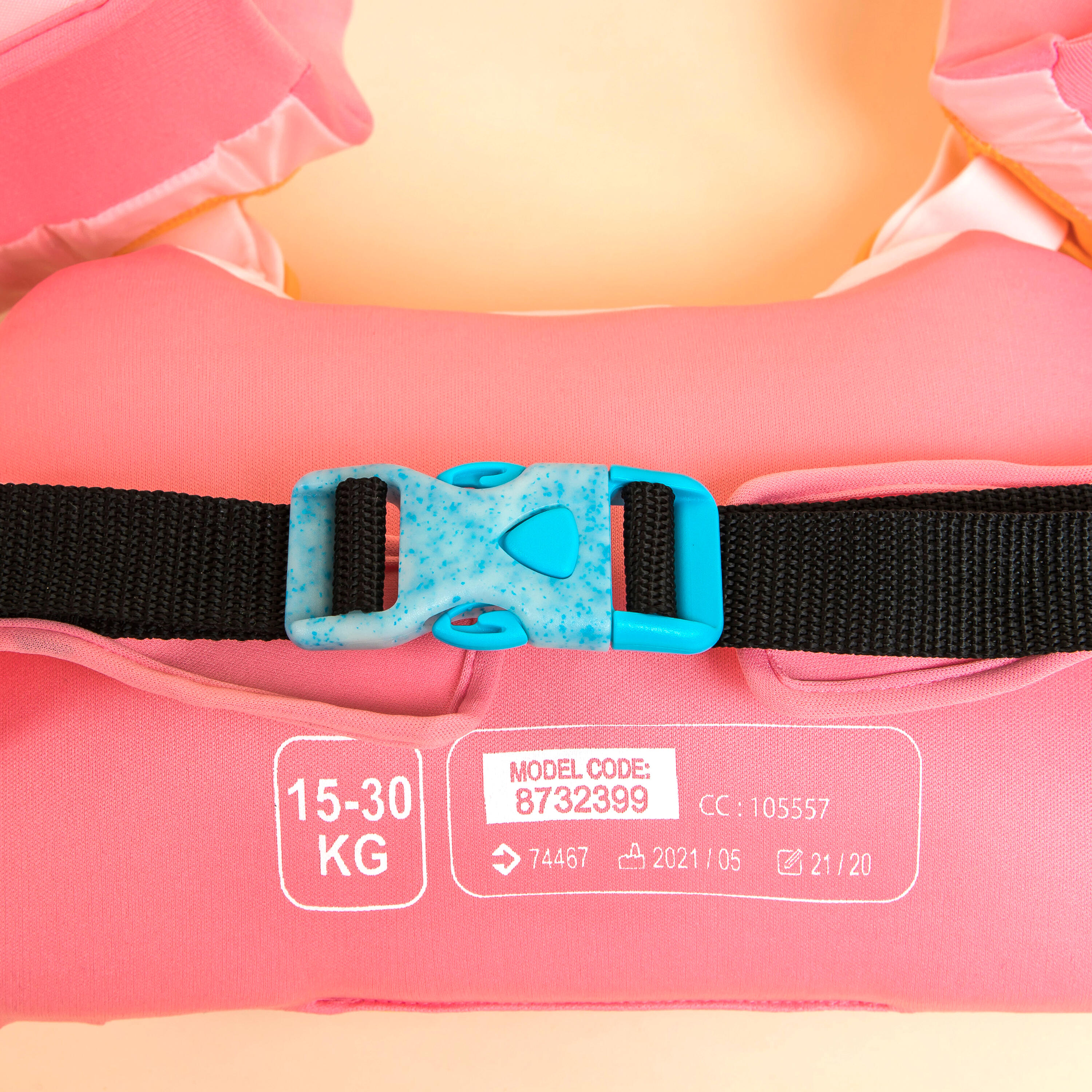 Kids’ Swimming Adjustable Pool Armbands-waistband 15 to 30 kg TISWIM “Gazelle” pink 3/7