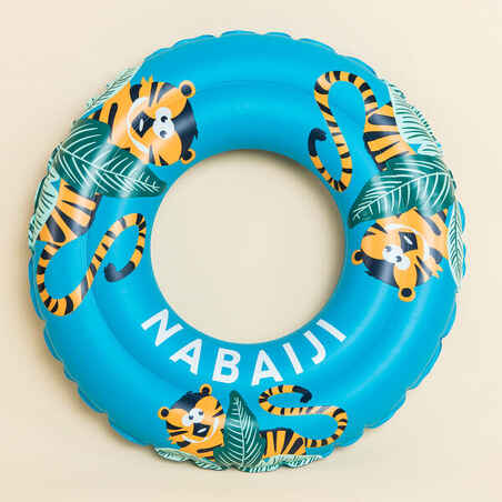 Kids’ Inflatable Pool Ring 51 cm - Blue with TIGER Print For Kids 3-6 years