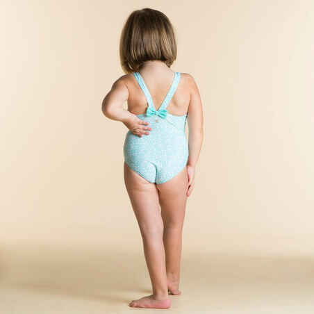 Baby Girls' One-Piece Swimsuit - Mint Green Flower Print