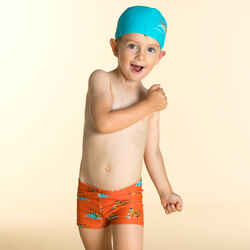 Baby / Kids' Swimming Boxers - Tiger Print Dark Orange