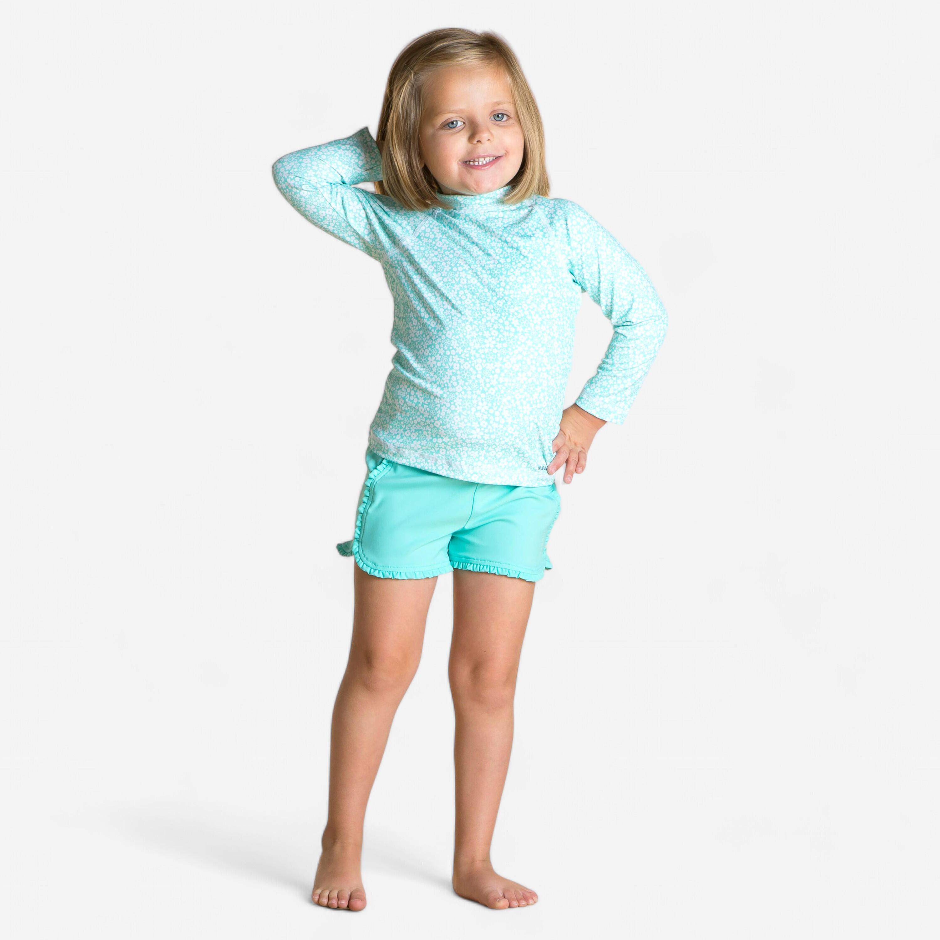 Decathlon | Maglia baby anti-UV maniche lunghe fantasia fiori |  Nabaiji