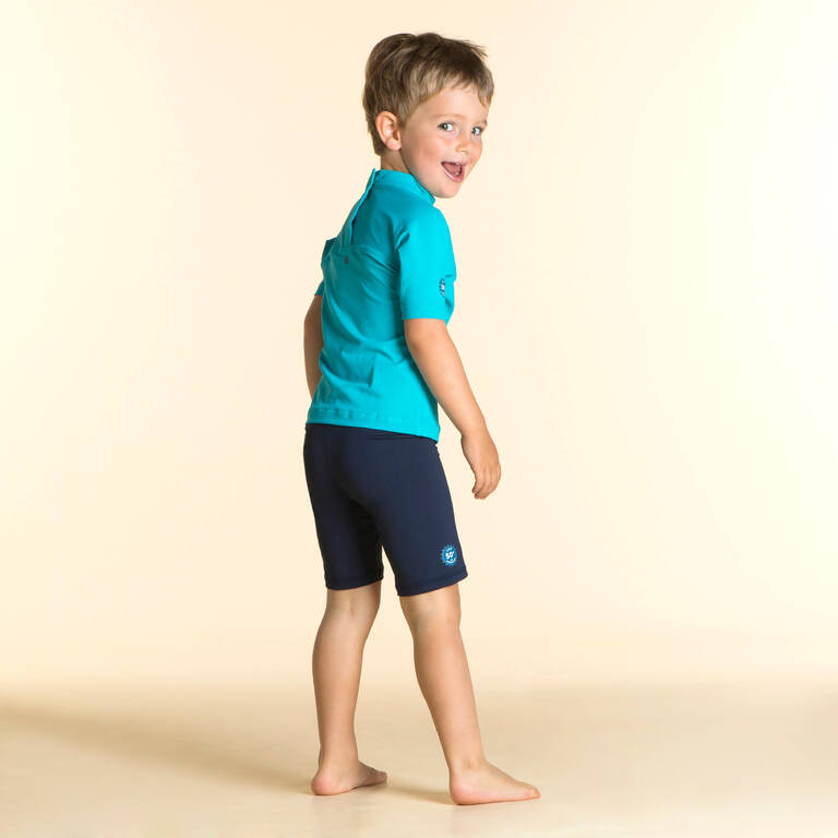 Bawahan Baju Renang Anti-UV Panjang Medium Bayi/Anak - Biru Gelap