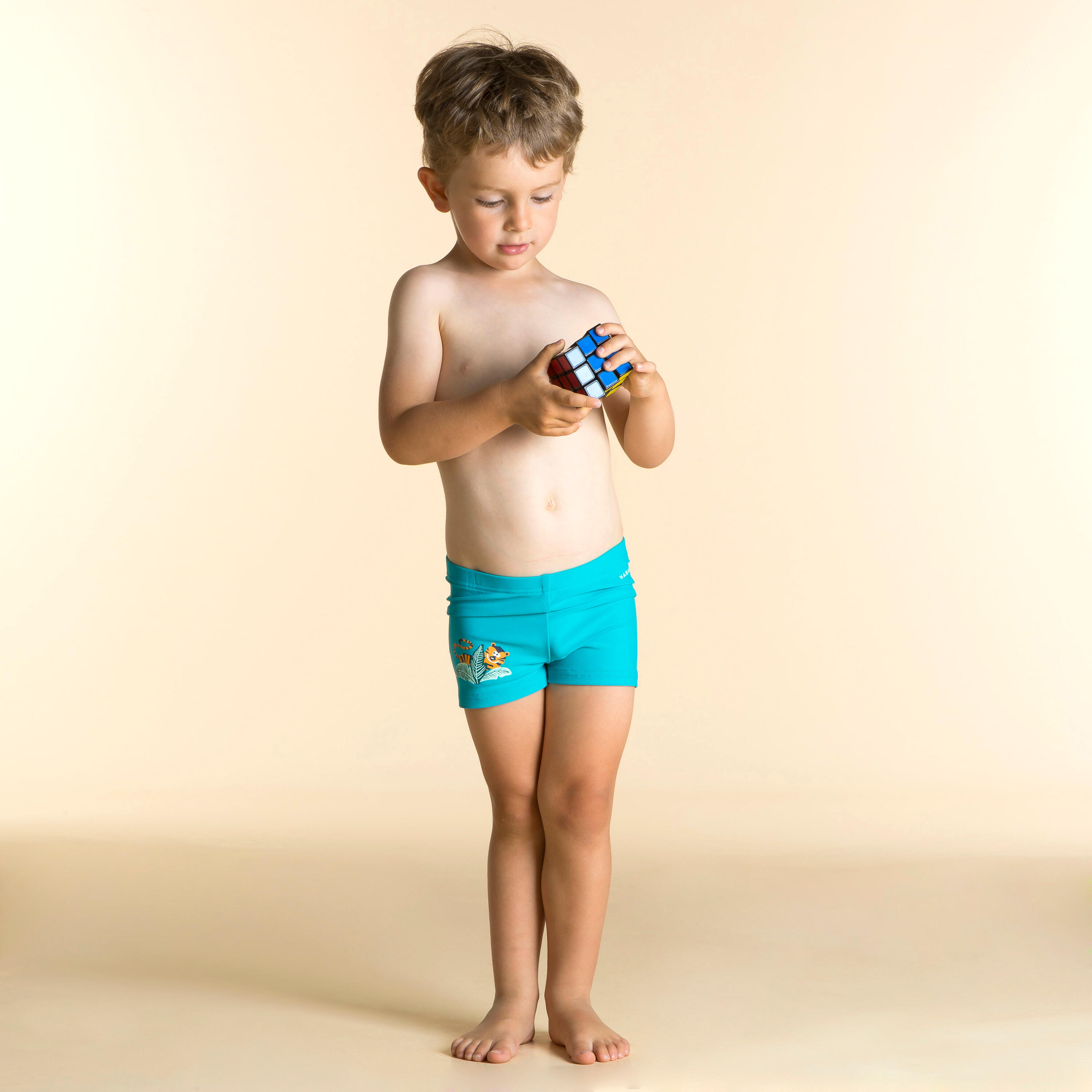 Baby / Kids' Swimming Boxers - Tiger Print Blue 1/3