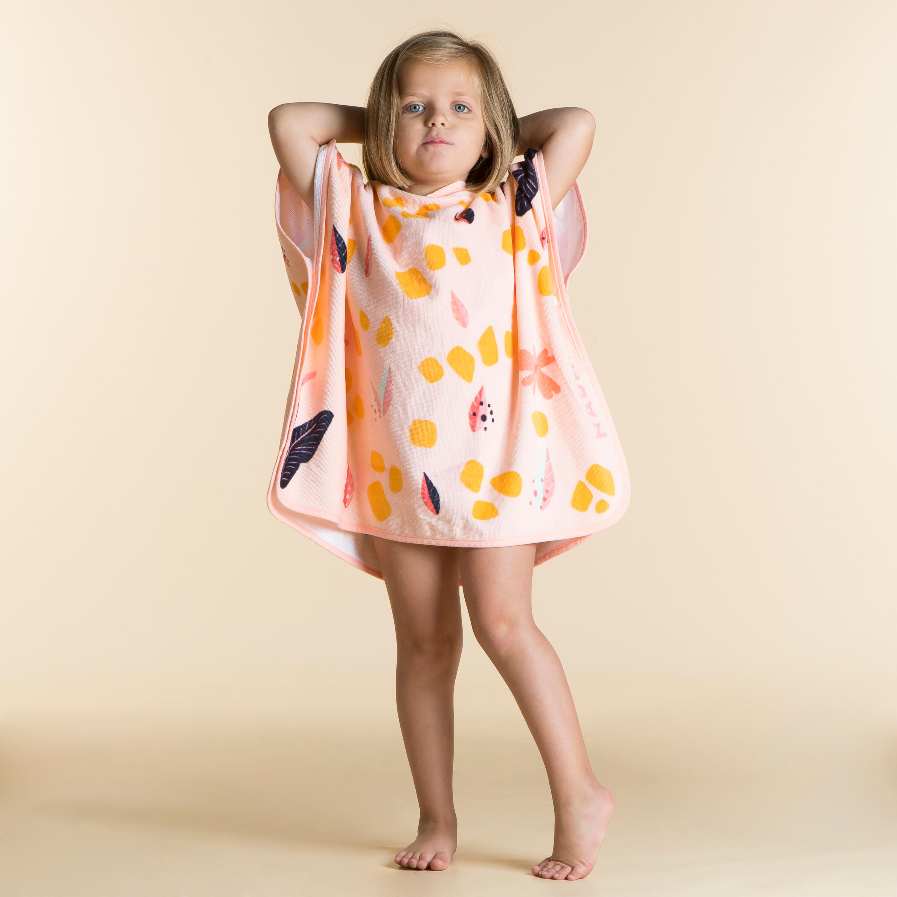 Babies' Cotton Bath Poncho, Giraffe - DECATHLON