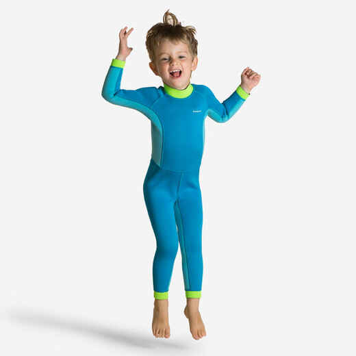 
      Kid’s neoprene wetsuit for swimming, TI WARM blue green
  