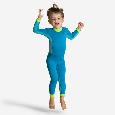 Neopreen zwempak voor kinderen ti warm blauw groen
