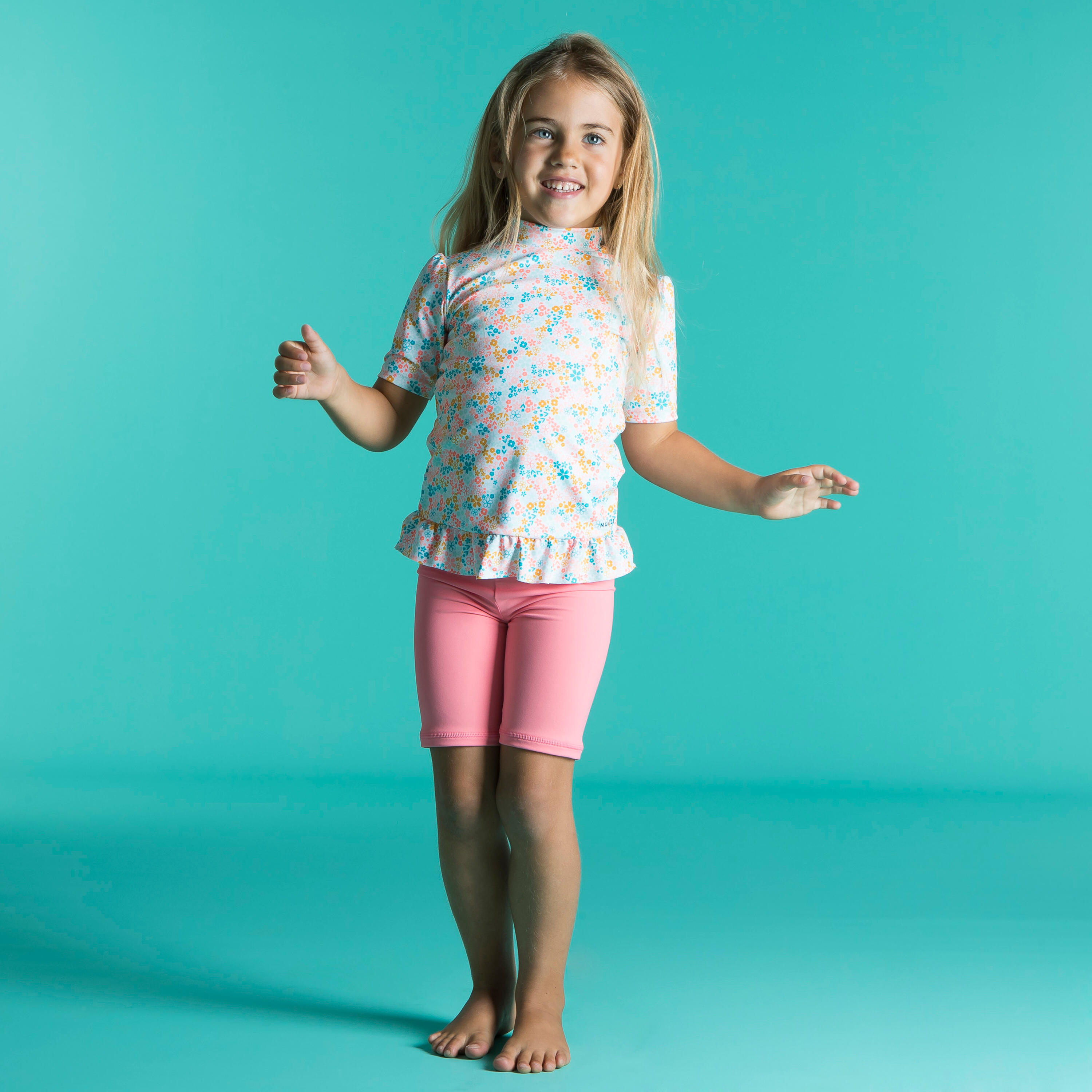 Decathlon | Pantaloncini baby anti-UV rosa da bambina |  Nabaiji