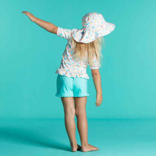 
      Dvostrani šešir s UV zaštitom za malu djecu ružičasti s cvjetnim uzorkom
  