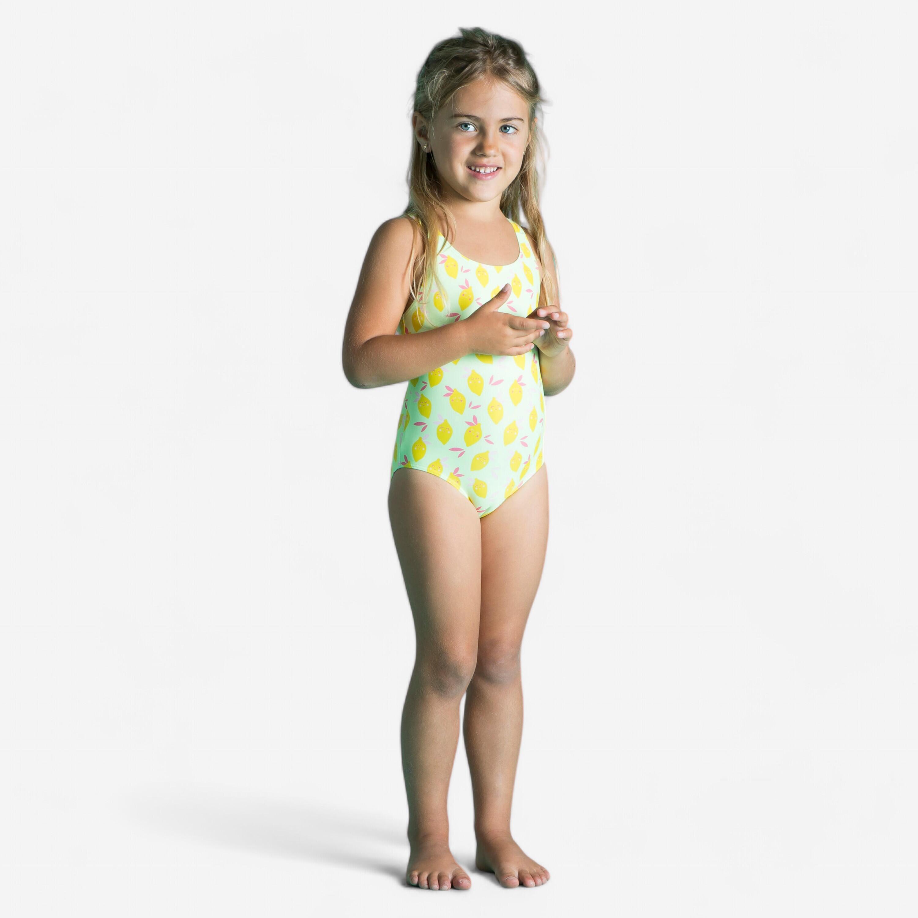 NABAIJI Baby Girls' One-Piece Swimsuit - Yellow Lemon Print