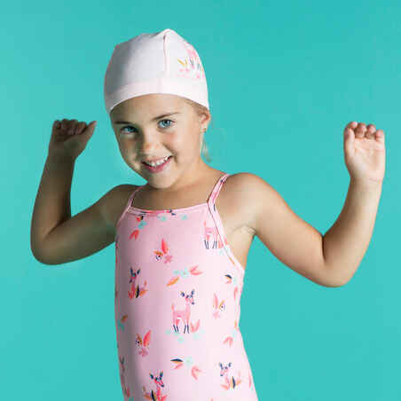 Baby Bathing Cap Gazelle Mesh Print Pink