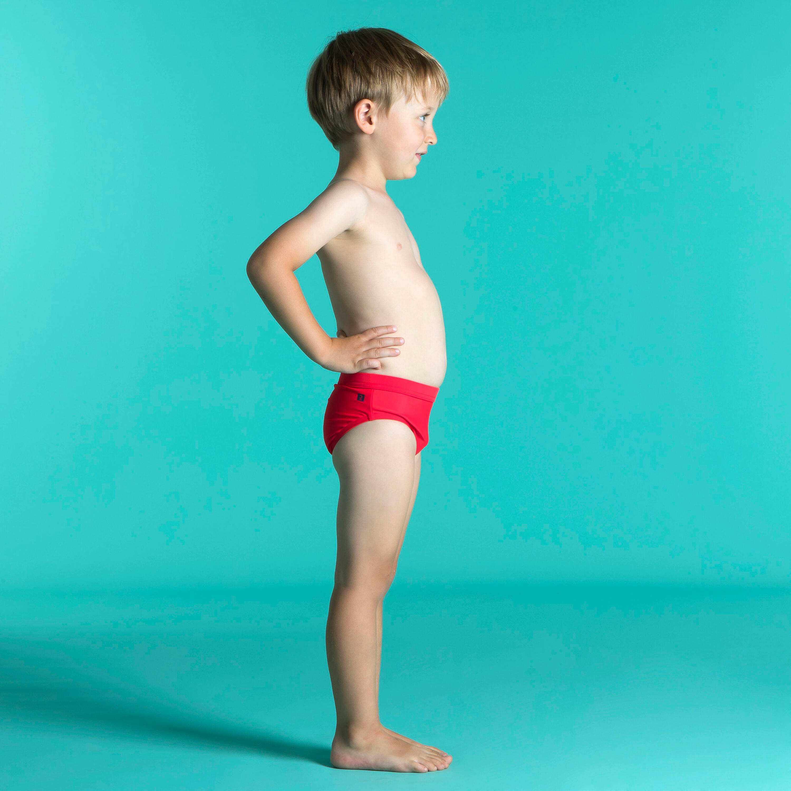 Slip de bain bébé / enfant rouge 4/4