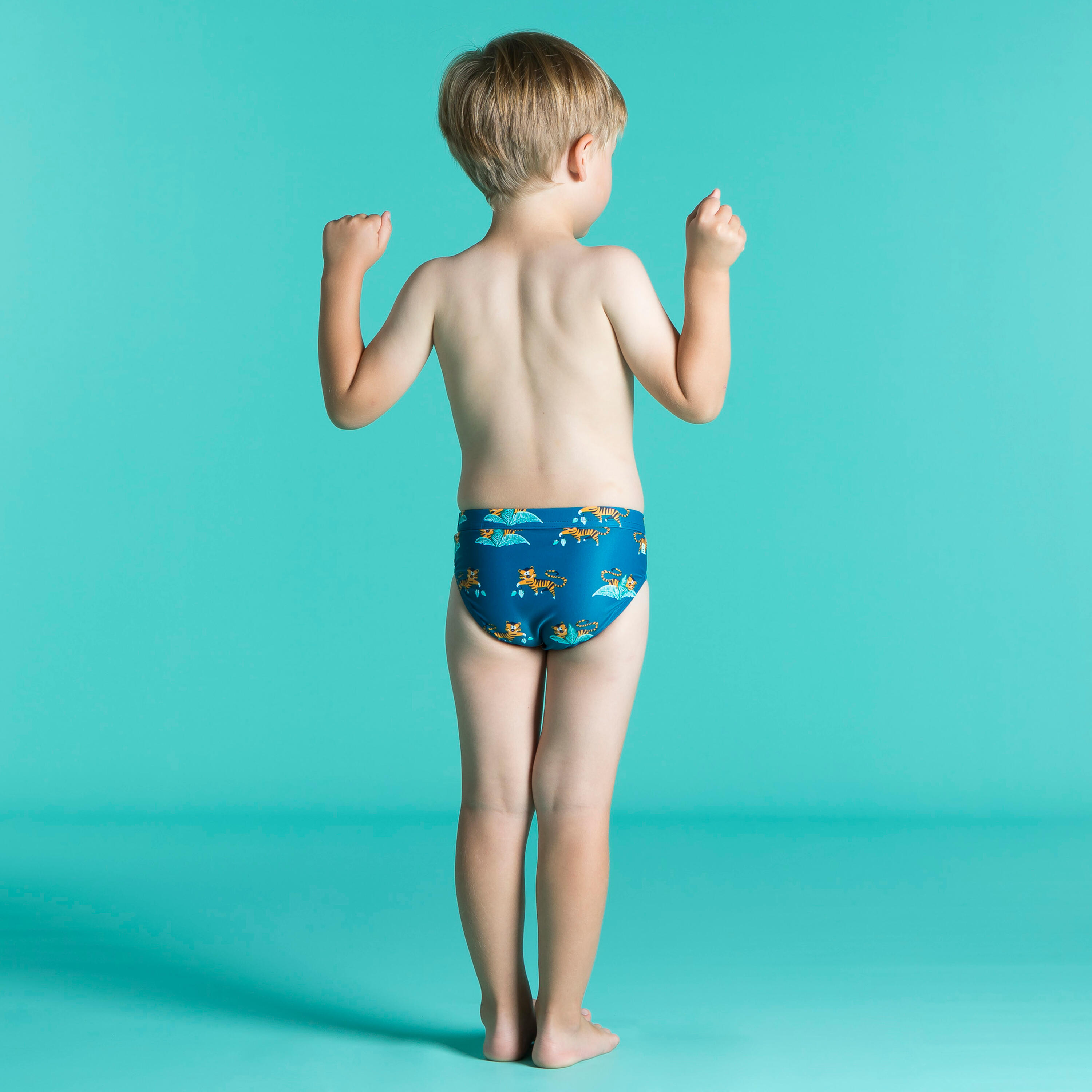 Baby / Kids' Swim Briefs - Blue with Tiger Print NABAIJI