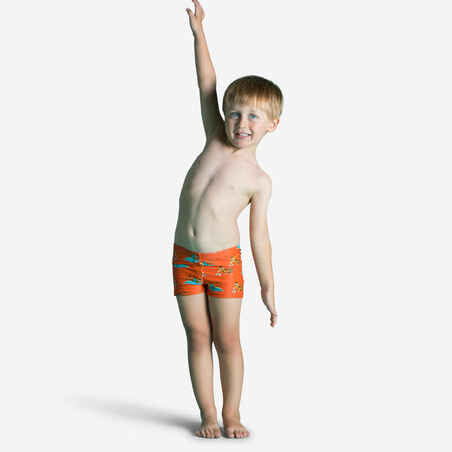 Baby / Kids' Swimming Boxers - Tiger Print Dark Orange
