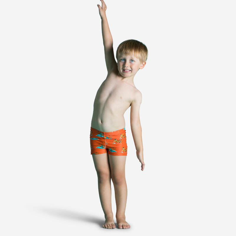 Badehose Boxer Baby Kinder - bedruckt Tiger dunkelorange