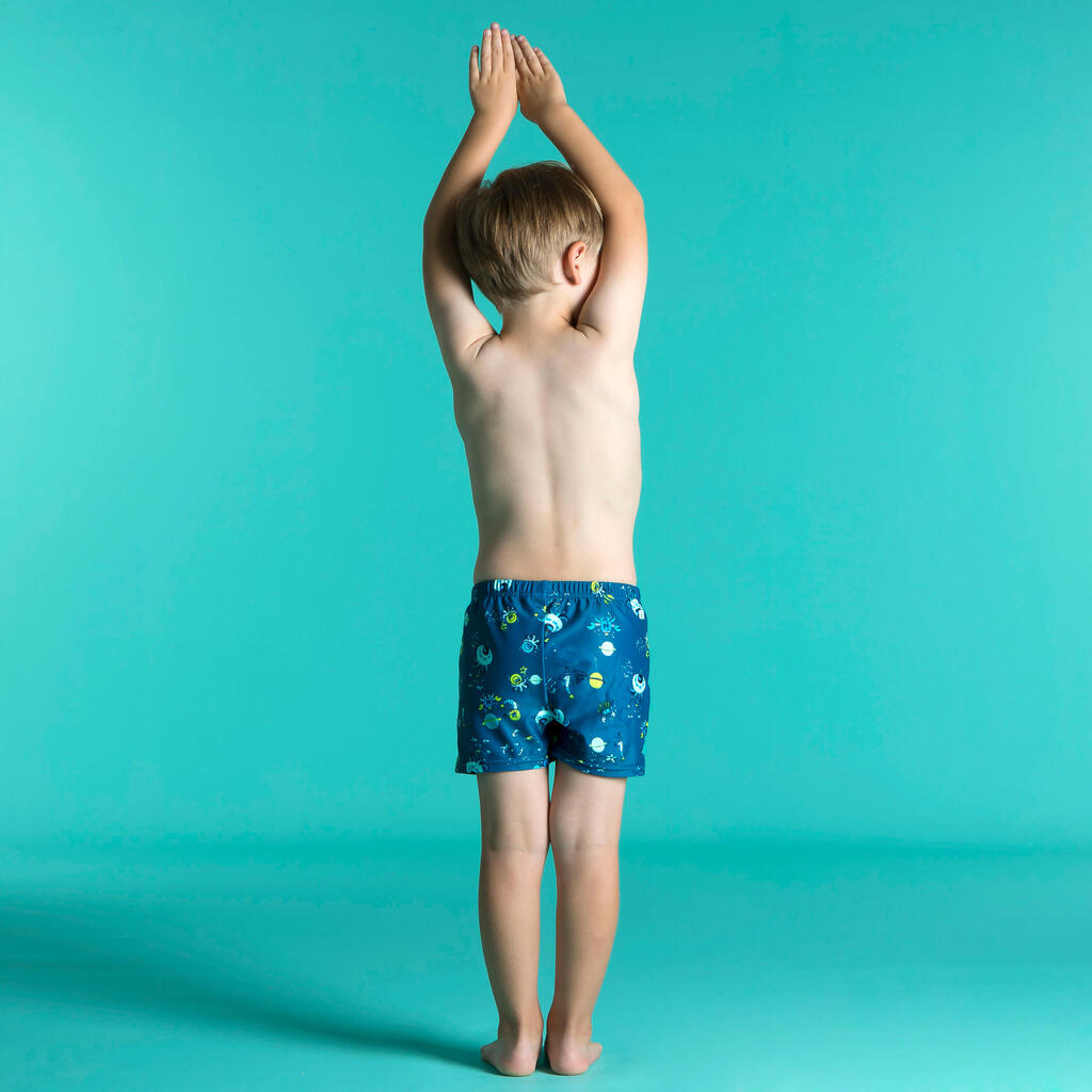 Baby Washable Swimming Nappy Boxer - Blue Printed