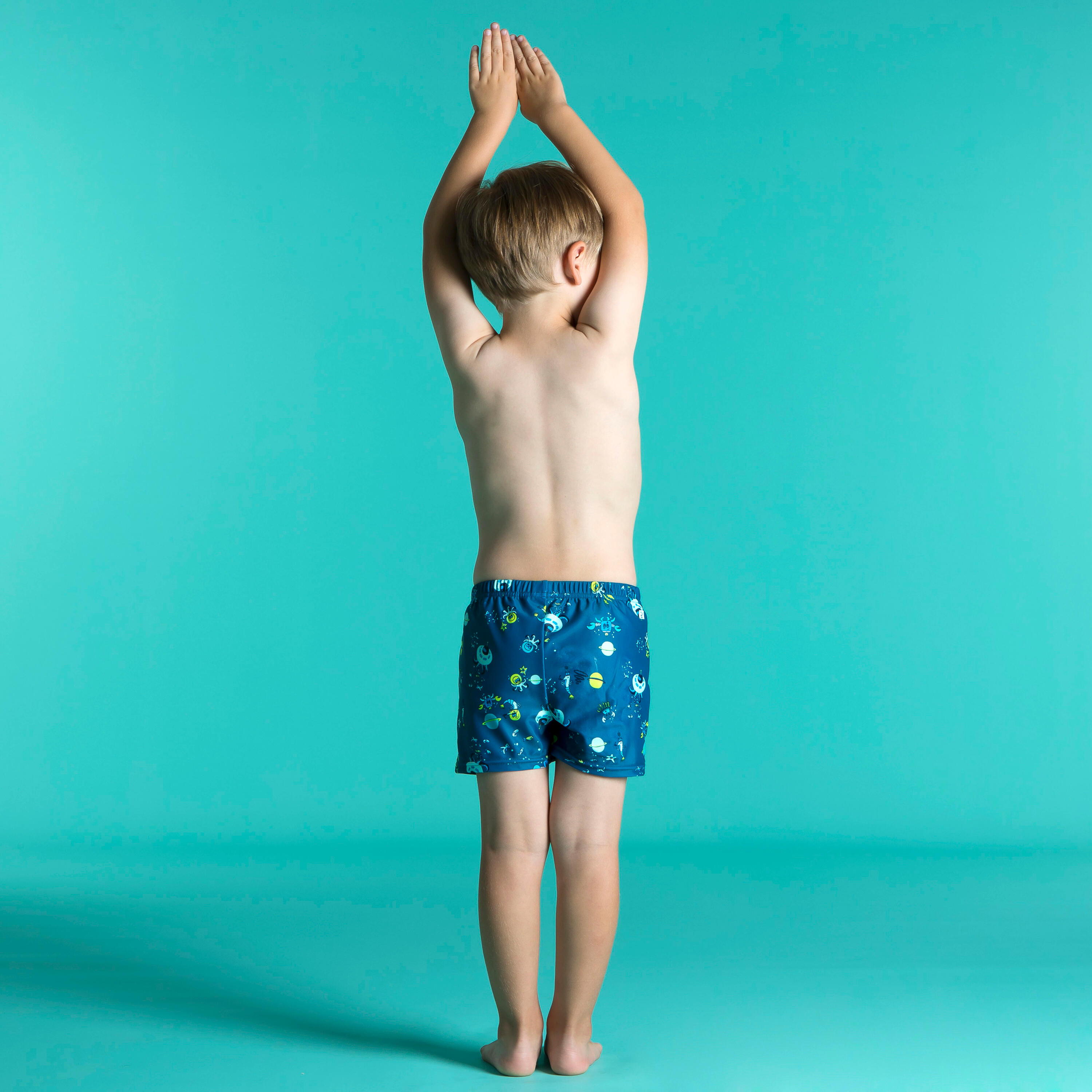 Baby Washable Swimming Nappy Boxer - Blue Printed 2/4