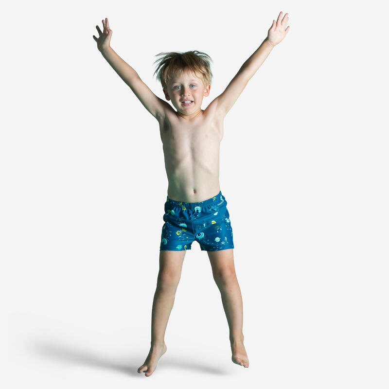 Dětské boxerkové plenkové plavky modré s potiskem