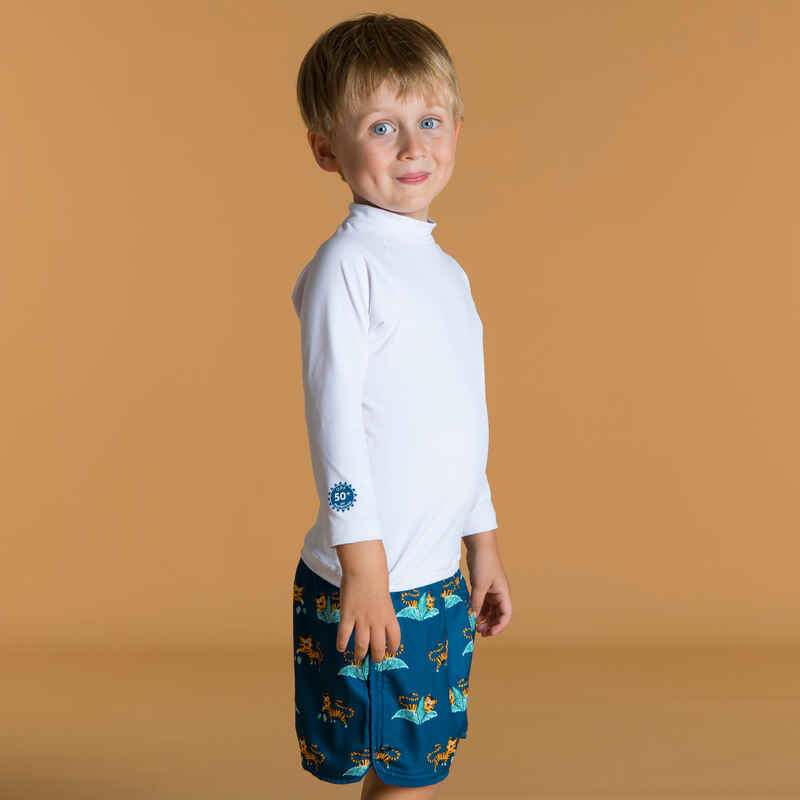 UV-Shirt langarm Babys/Kleinkinder UV-Schutz 50+ weiss
