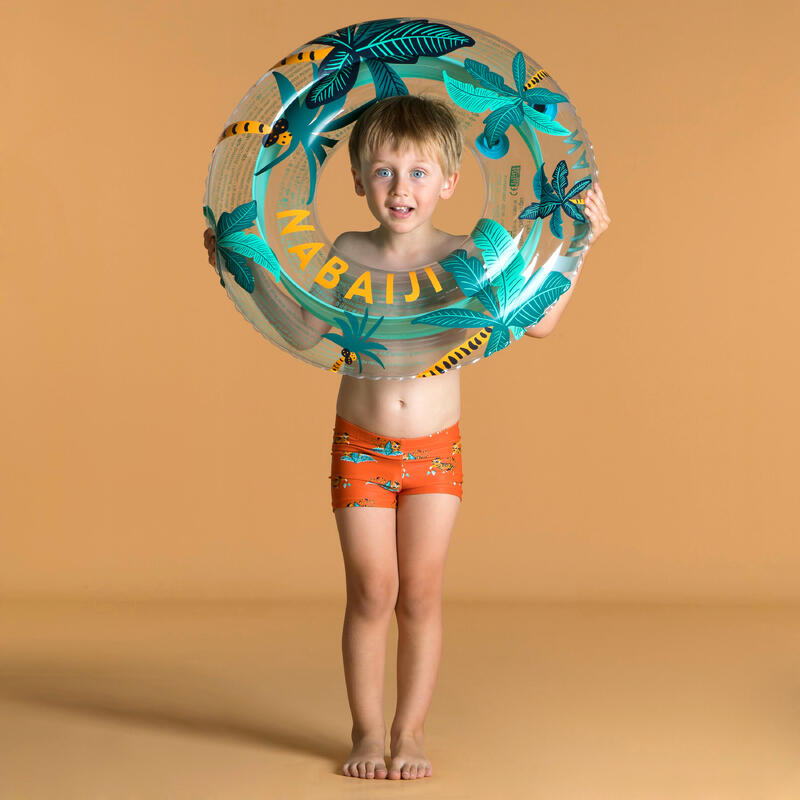 Boxer de bain bébé / enfant orange foncé imprimé tigres