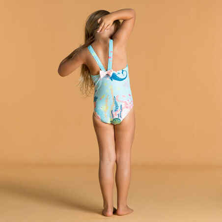 Vientisas kūdikių mergaičių maudymosi kostiumėlis „Aquamarine“, su raštu