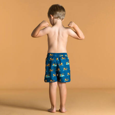 Baby / Kids Swim Shorts Dark Blue Tiger Print