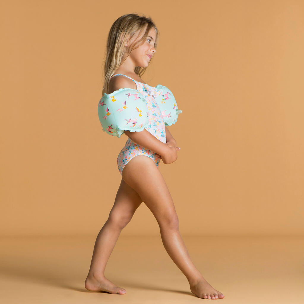Maillot de bain 1 pièce avec volants Bébé / Fille - blanc rose imprimés fleurs