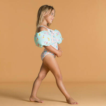 Baju Renang One-Piece Bayi Perempuan Motif dengan Rimpel