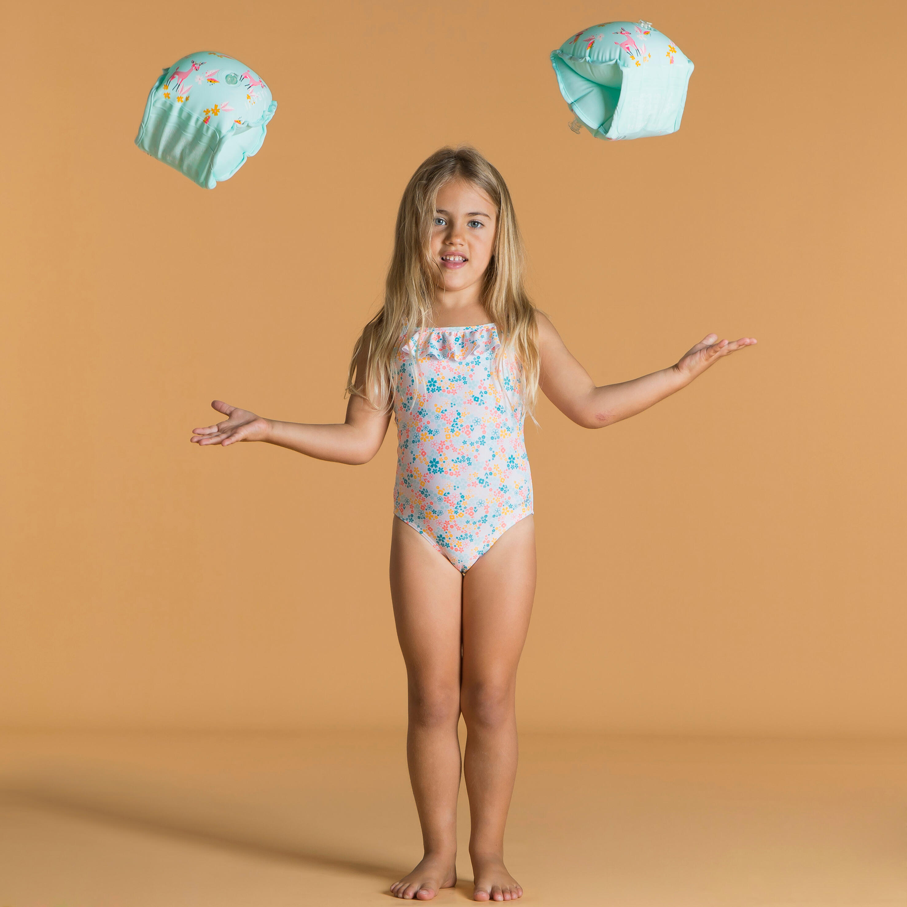 Baby Girls' One-Piece Swimsuit Print With Ruffles 6/8