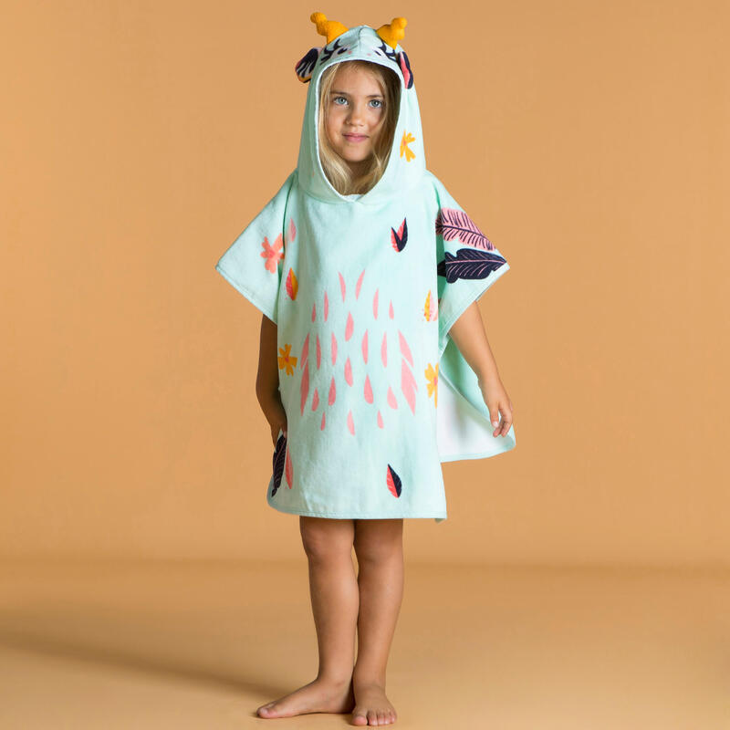 Poncho de Bain Coton Bébé - Gazelle Vert Menthe