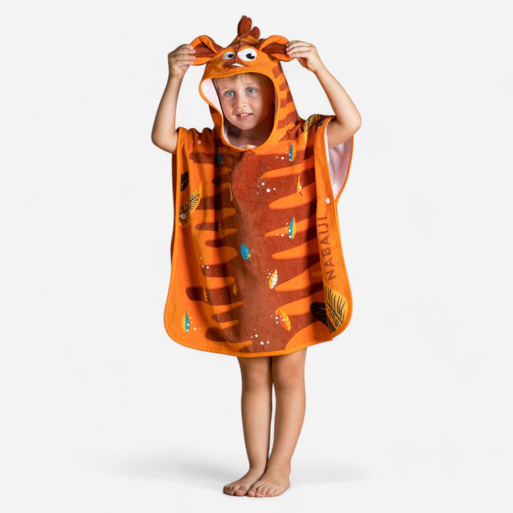 Baby Cotton Changing Poncho - Tiger Orange-Brown