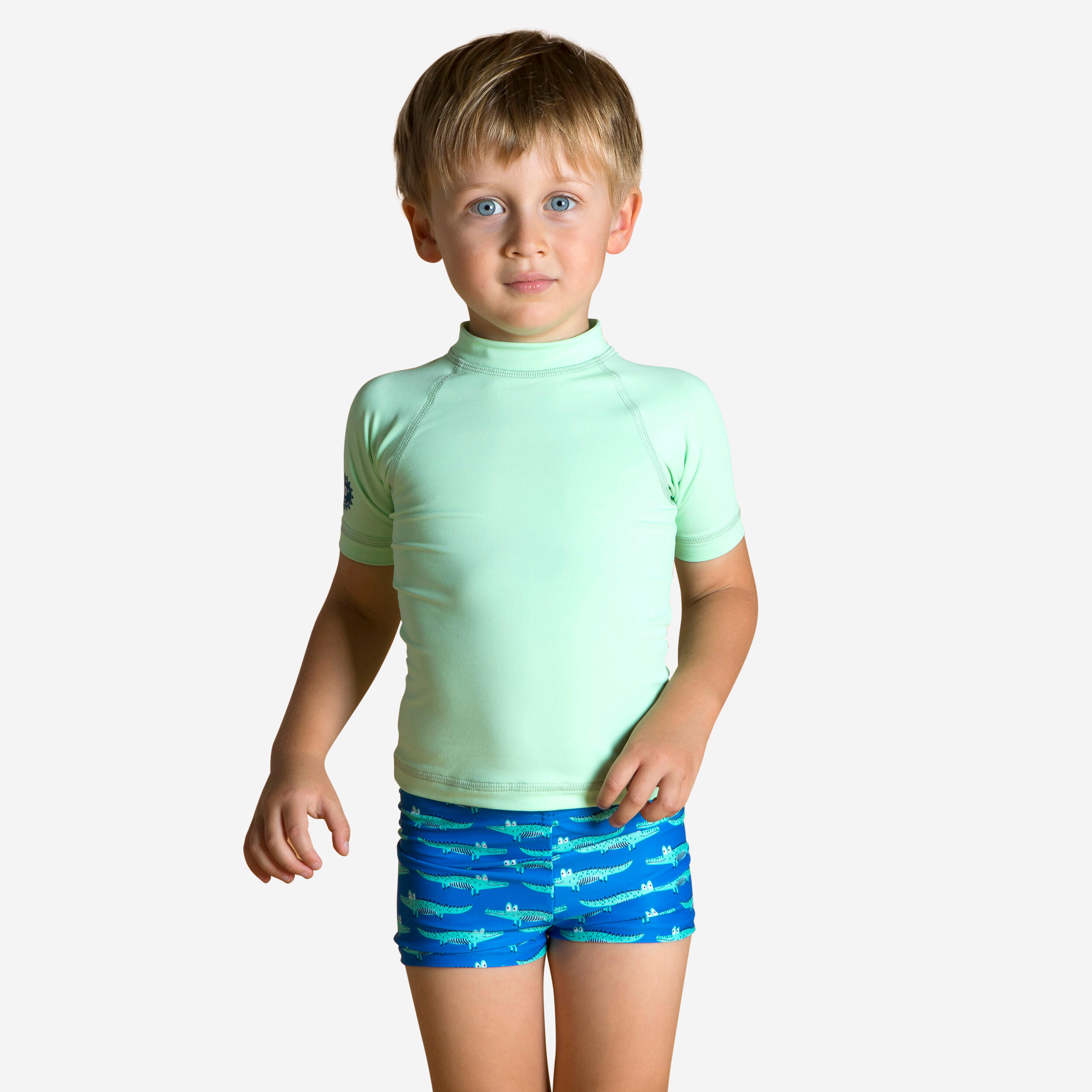 T-shirt a maniche corte per bambini con protezione UV, verde chiaro