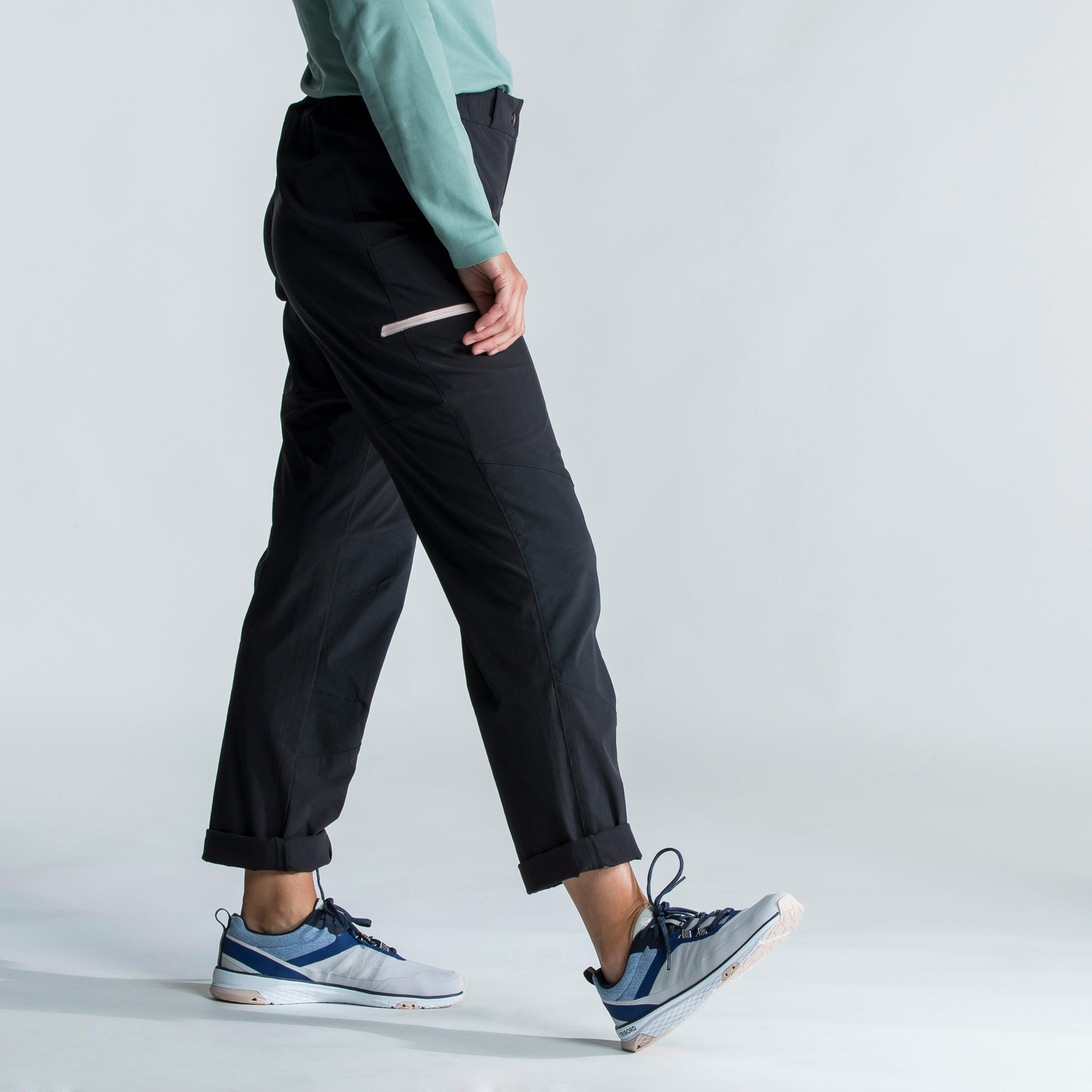 Women's Sailing 500 sailing trousers - black 4/13