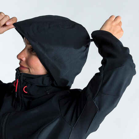 Women's Sailing Windproof Softshell Jacket 900 - Black