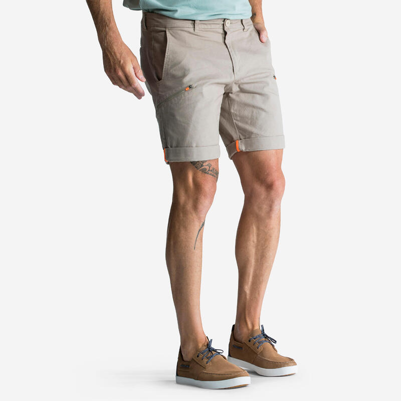 Zeilshort/bermuda voor heren SAILING 100 beige