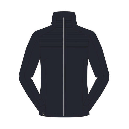 Veste de ski en laine mérinos chaude et respirante femme, 500warm bleu marine